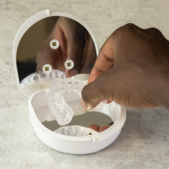 Interior of OPRO UV Cleaning Case showing two devices