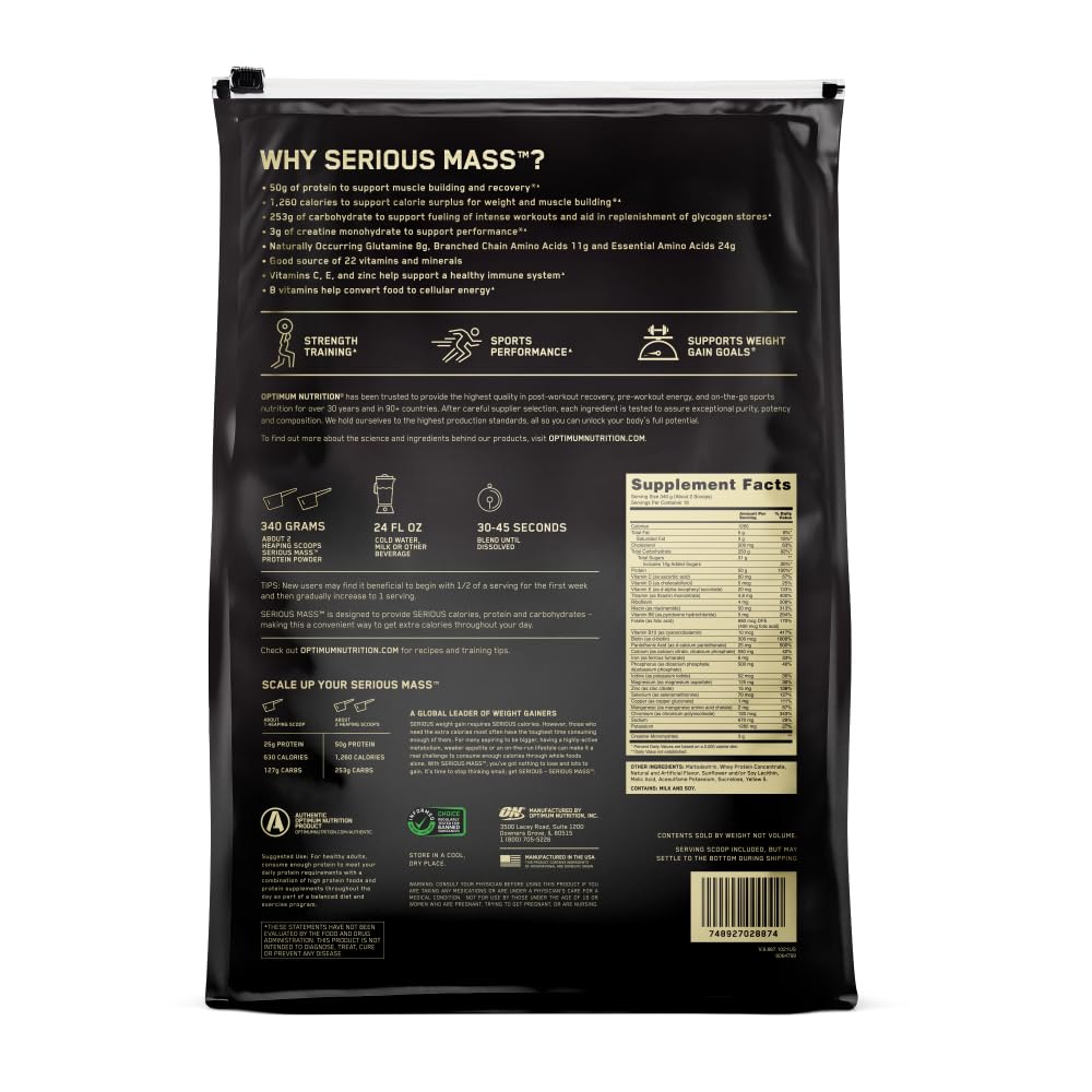 Packaging may vary note for Serious Mass weight gainer