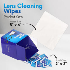 Eyeglasses being cleaned with Opteel lens wipes