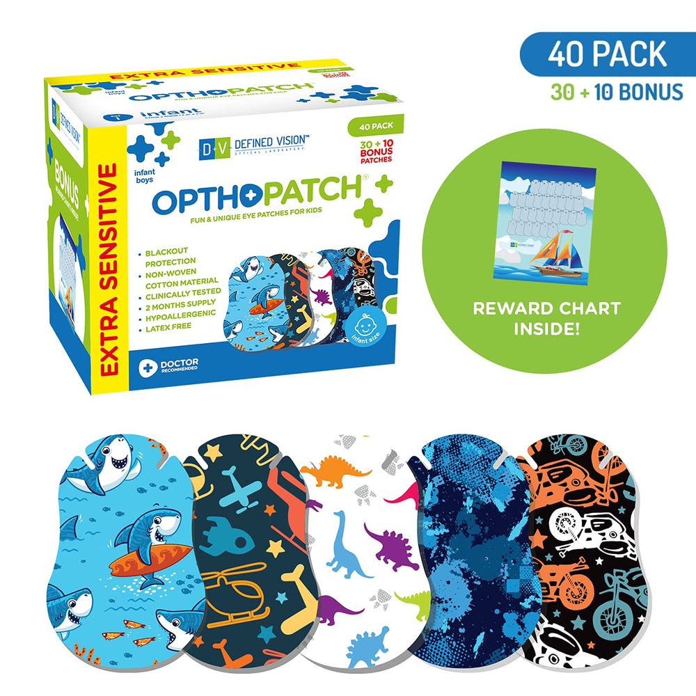 Close-up of breathable soft material on Opthopatch infant eye patches