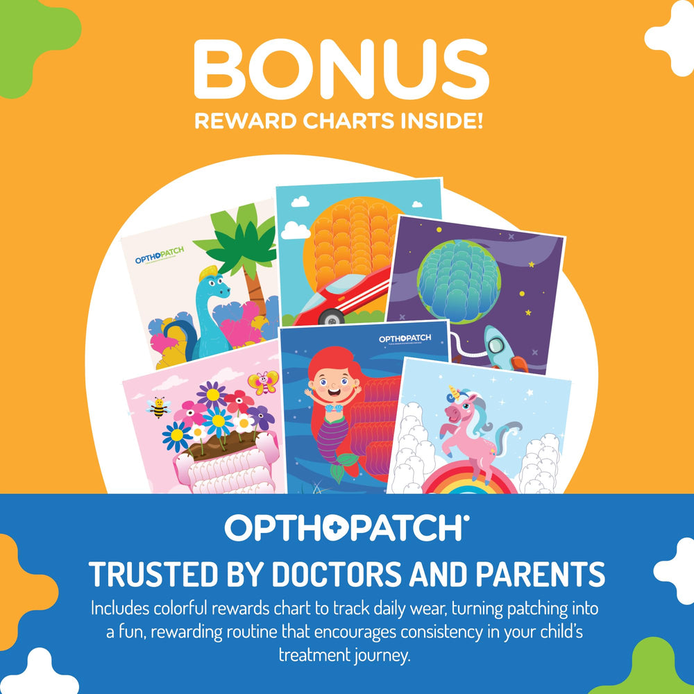 Rewards chart included with patches for motivation