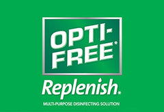 Usage steps for Opti-Free Replenish: rinse, rub, and soak lenses