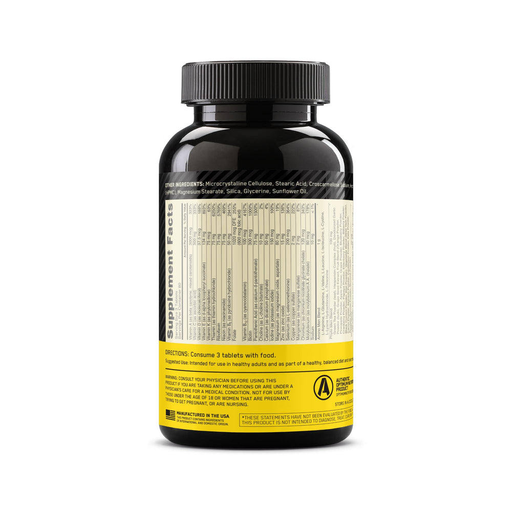Packaging may vary notice on Opti-Men bottle