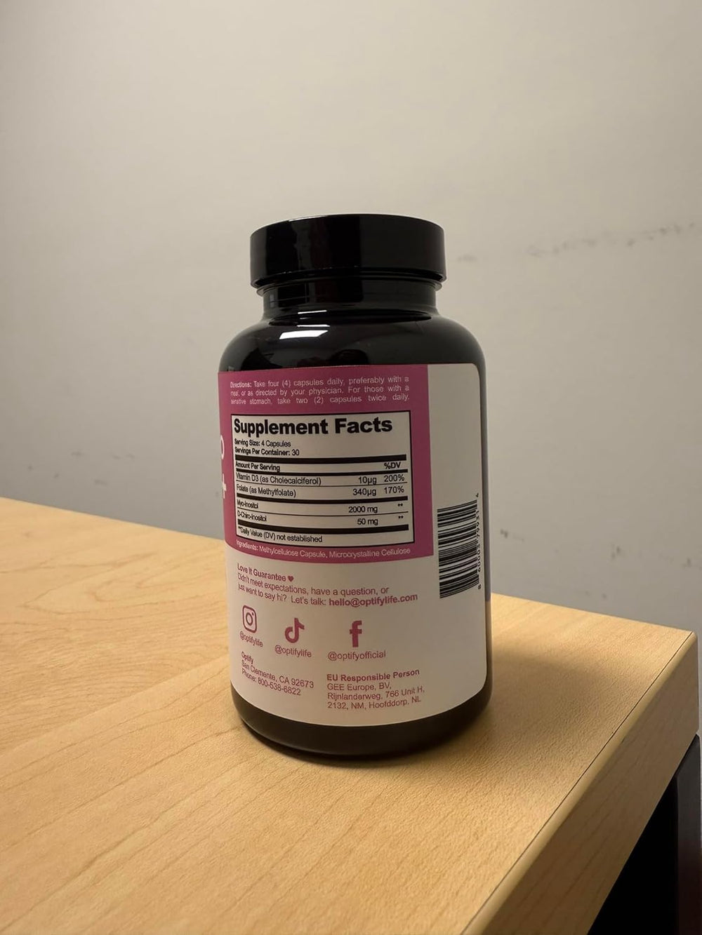 Optify Inositol for Women retail product shot for online listing