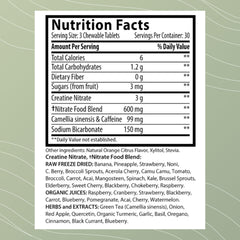 Optimal Health Systems BFF Chewable tablets closeup highlighting daily energy support and circulation benefits.