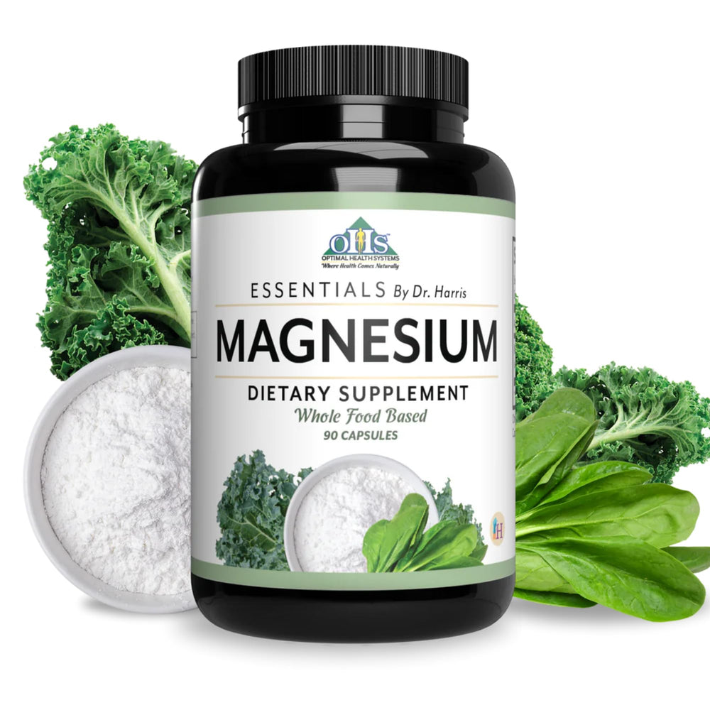 Optimal Health Systems Magnesium bottle label with 432 mg patented chelated magnesium glycinate
