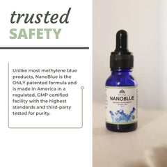 Optimal Health Systems NanoBlue purity-lab testing certificate attests to safety and quality.