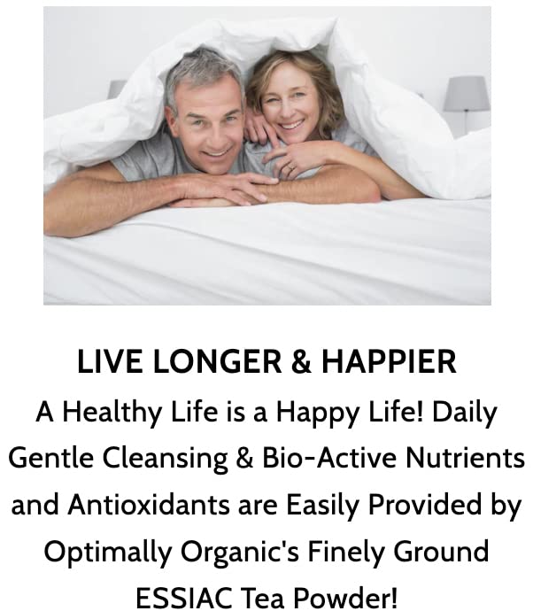 USA and Europe-grown ingredients packaging display for Essiac tea powder