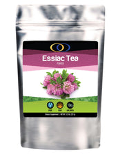 Optimally Organic ESSIAC Tea Powder bottle showing 8-herb blend for daily wellness