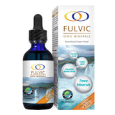 Front view of Optimally Organic Fulvic Ionic Minerals X350 bottle