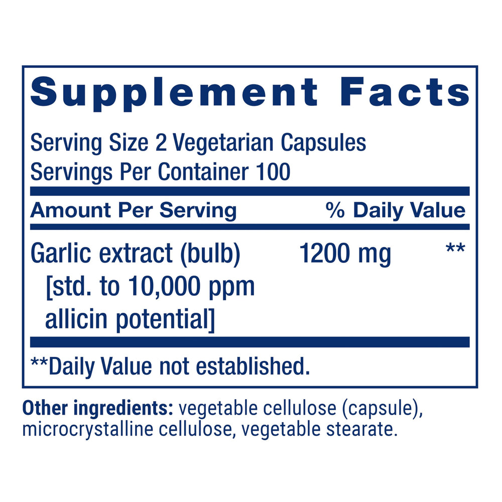 Close-up of Optimized Garlic capsules