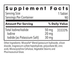 Iodoral supplement bottle label with 90 count