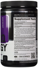 Optimum Nutrition Essential Amino Energy Concord Grape label close-up highlights amino acids for fitness support