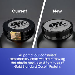 Optimum Nutrition Gold Standard Casein serving plate—visualize protein support through the night.