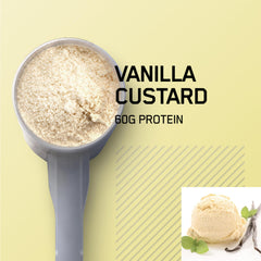 Pro Gainer powder scoop with Vanilla Custard label