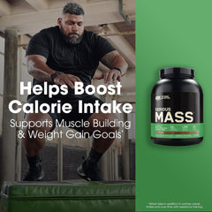 Serious Mass chocolate 6 lb product label and nutrition panel