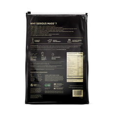Back view of Serious Mass packaging with supplement facts