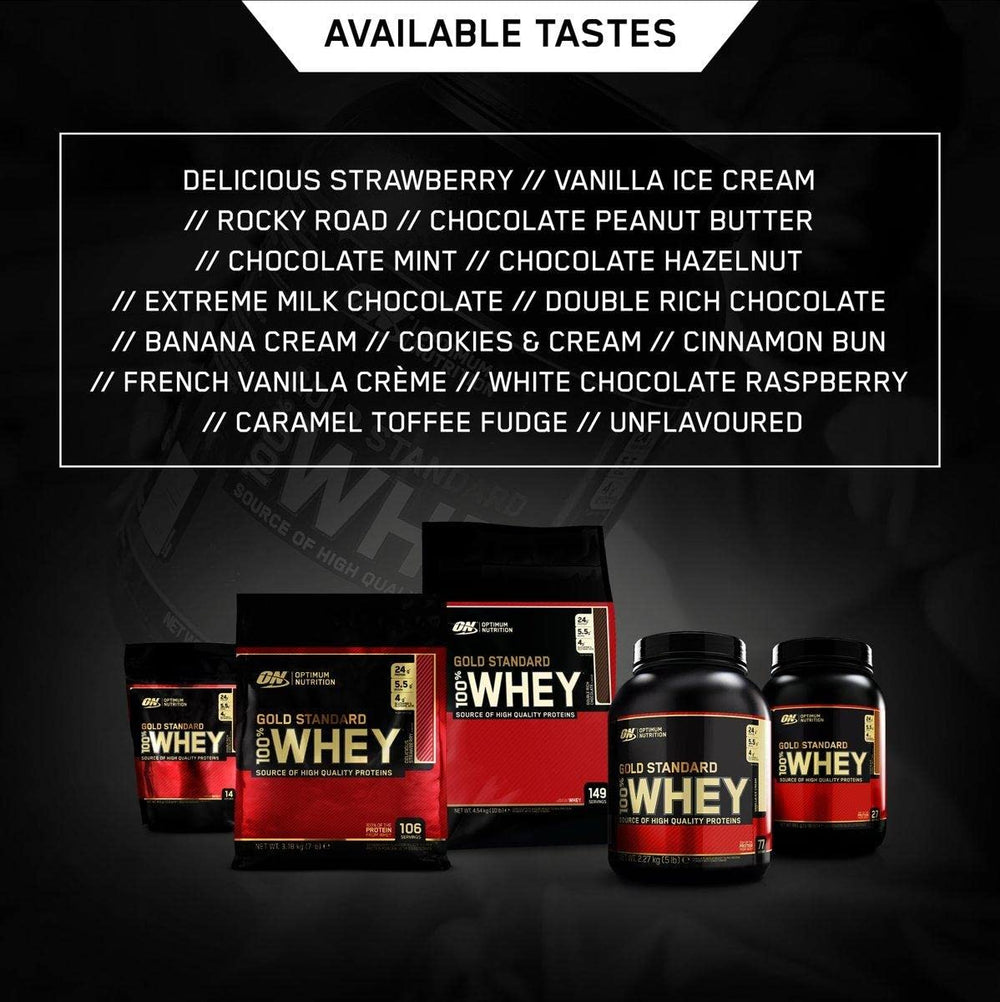 Optimum Nutrition Whey Gold Standard chocolate flavor looks indulgent.