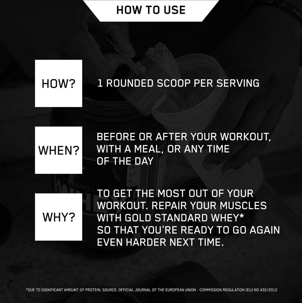 Optimum Nutrition Whey Gold Standard with digestive enzymes for easier digestion.