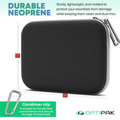 Black neoprene pouch for Optipak antifog spray kit
