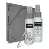 Two 2oz spray bottles of OPTIPAK Sparkle AR-safe lens cleaner