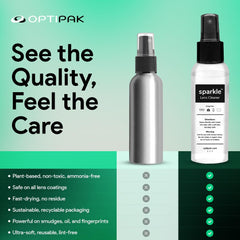 OPTIPAK Sparkle kit packaging with bottles and cloths