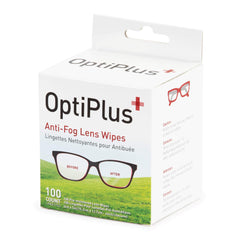OptiPlus anti-fog wipes 100-count packaging