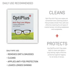 Goggles cleaned with OptiPlus anti-fog wipes