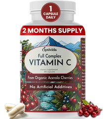 OPTIVIDA Acerola Cherry Capsules bottle – front view