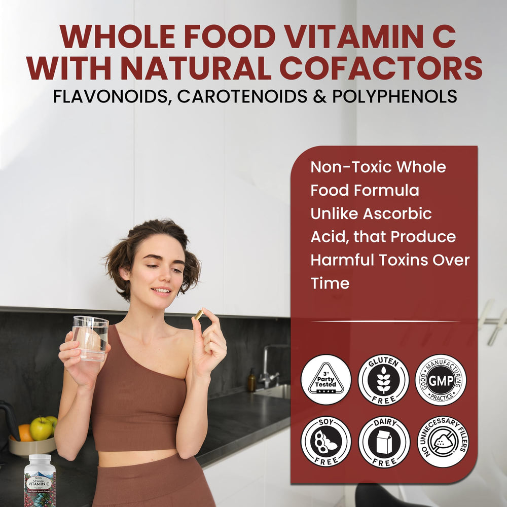 Close-up of plant-based vitamin C capsules