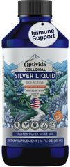 Optivida Health Colloidal Silver Liquid 16oz bottle front view