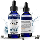 Front view of Optivida Health Colloidal Silver Liquid 4 oz bottle