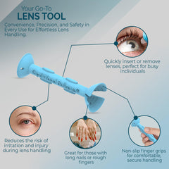 Soft contact lens inserter tool close up