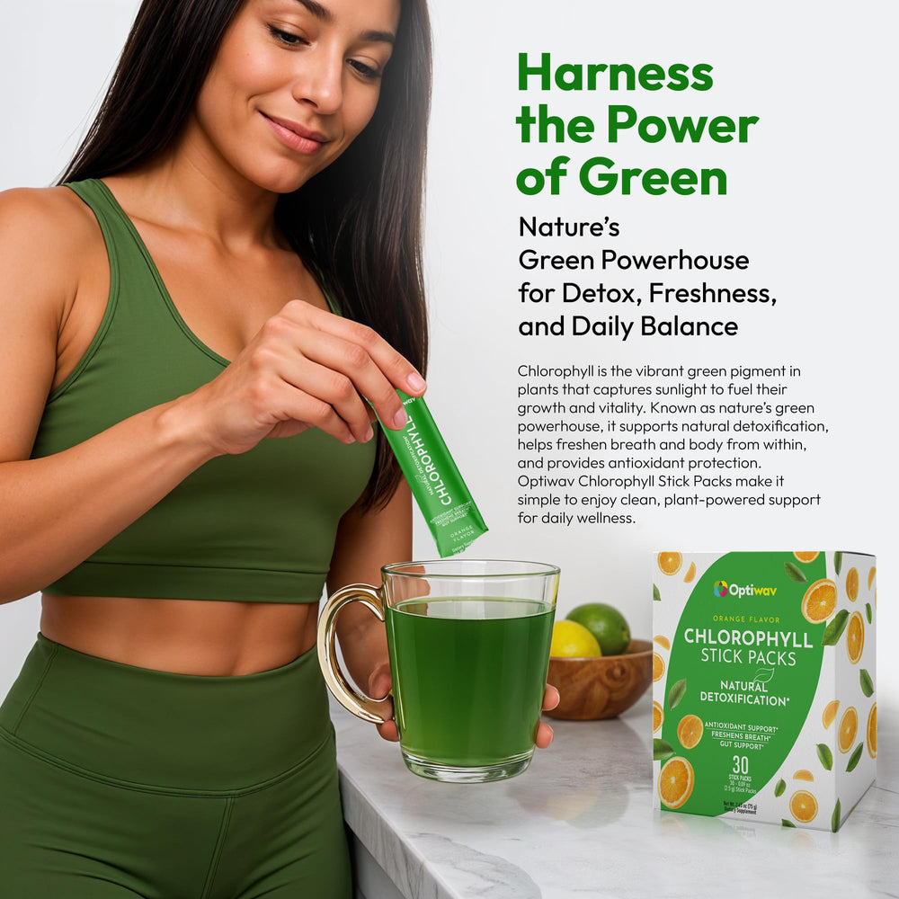 Usage: dissolving chlorophyll stick pack in water