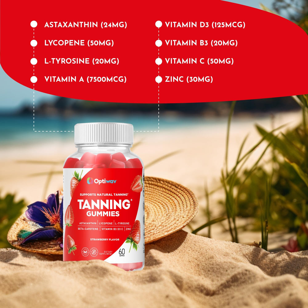 Vitamin D3 and Vitamin B3 in OptiWav Tanning Gummies