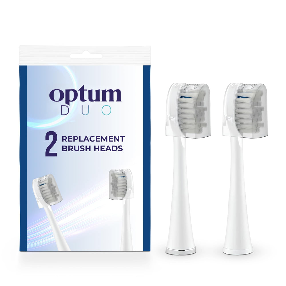 Optum Duo flossing toothbrush replacement heads (2-count) - front view