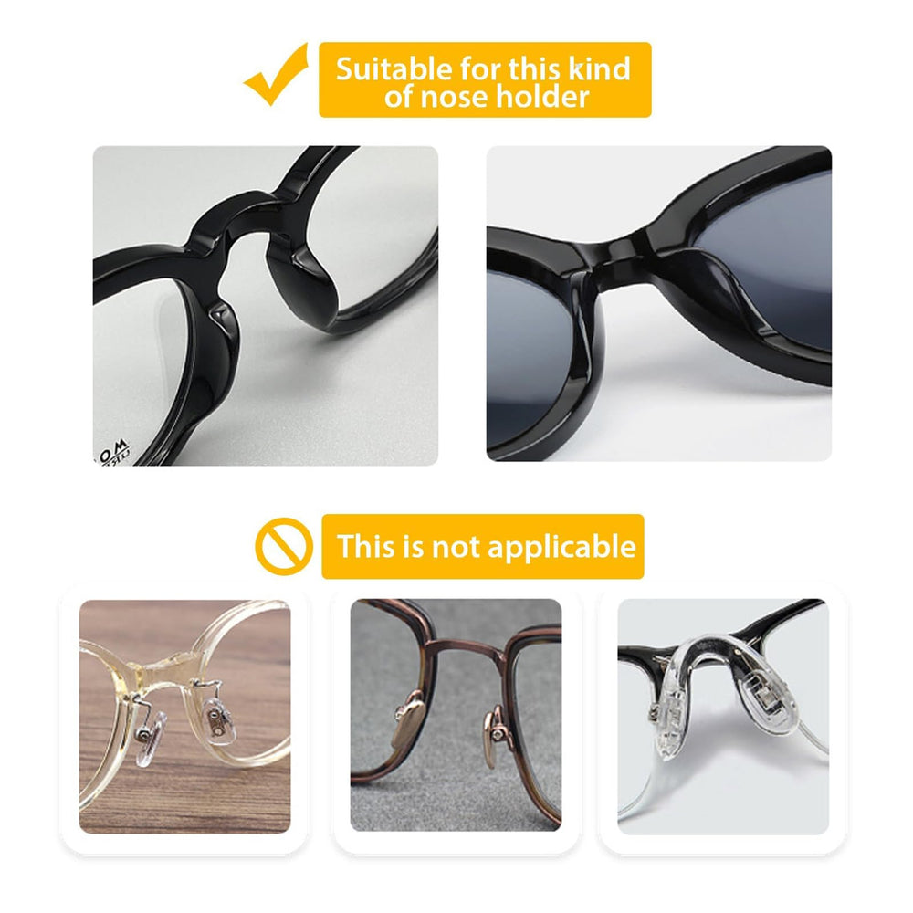 Nose pads attached to a plastic frame glasses