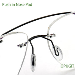 Anti-slip nose pads on a glasses frame