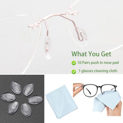 Clear PVC nose pads for rimless/frameless glasses