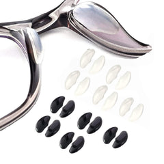 OPUGIT adhesive silicone nose pads with air chamber for eyeglasses, 2mm, black/transparent
