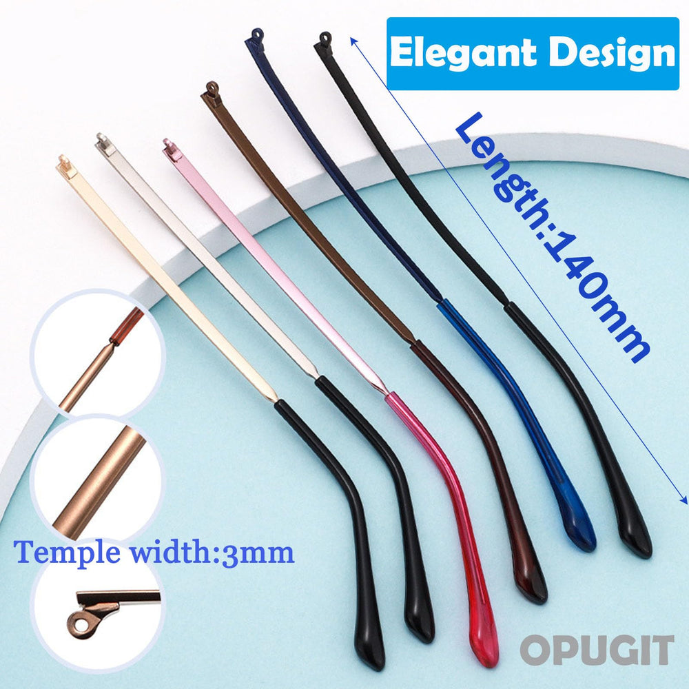 Close-up of 140mm OPUGIT temple length and 3mm width