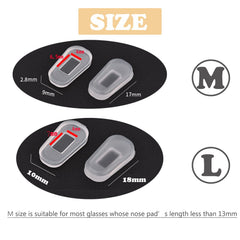 Glasses with OPUGIT nose pad covers installed for comfort