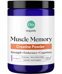 Ora Organic Creatine Monohydrate Powder Acai Berry flavor canister front