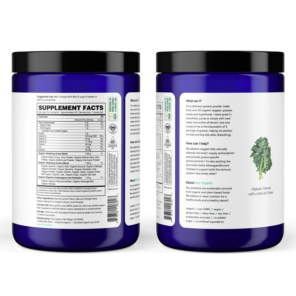 Serving ideas: Ora Greens powder added to a smoothie