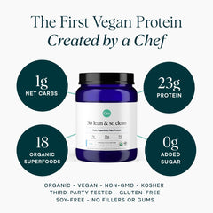 Nutrition facts label for Ora Organic Vanilla protein powder