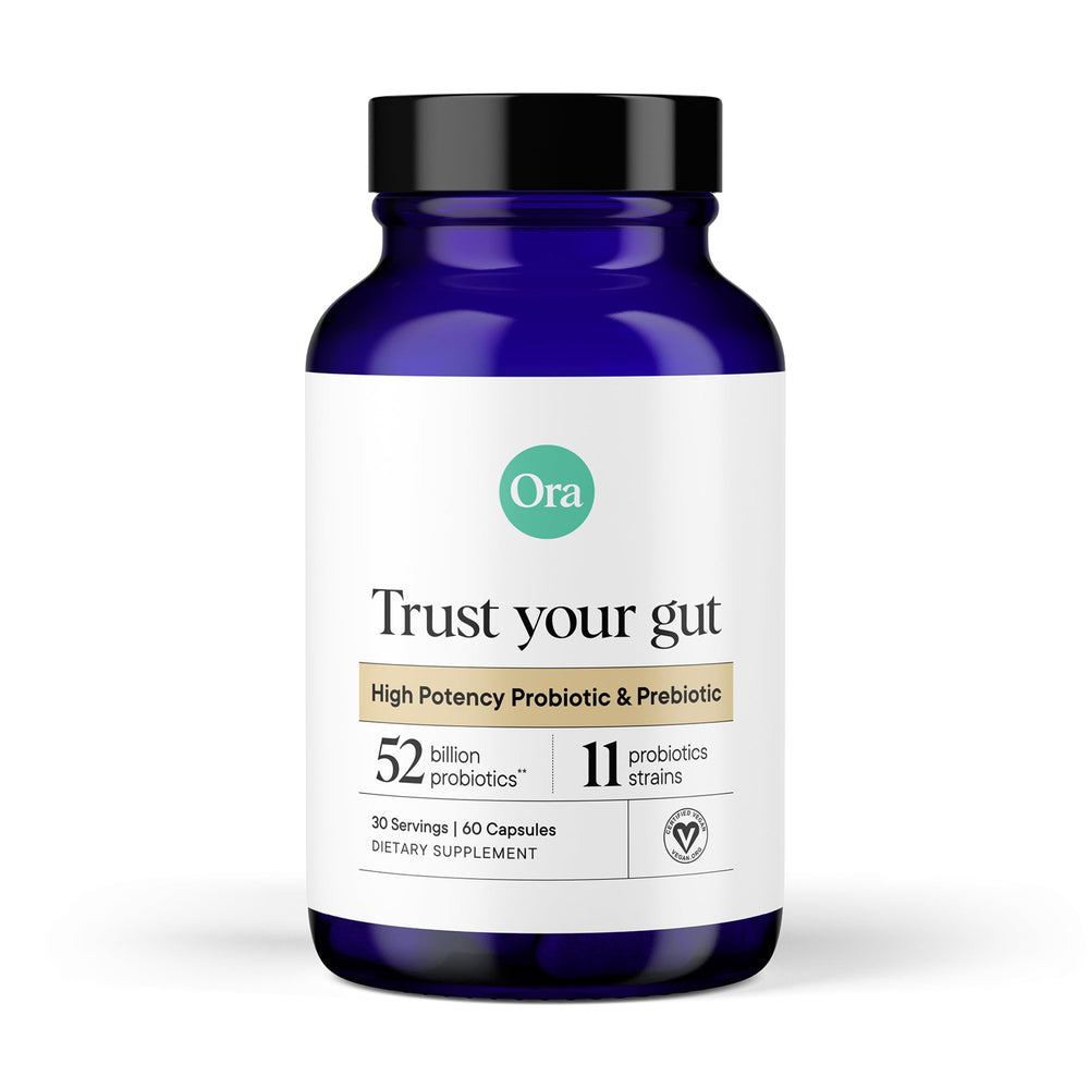 Bottle of Ora Organic Probiotics with Prebiotics (52B CFU, 11 strains)