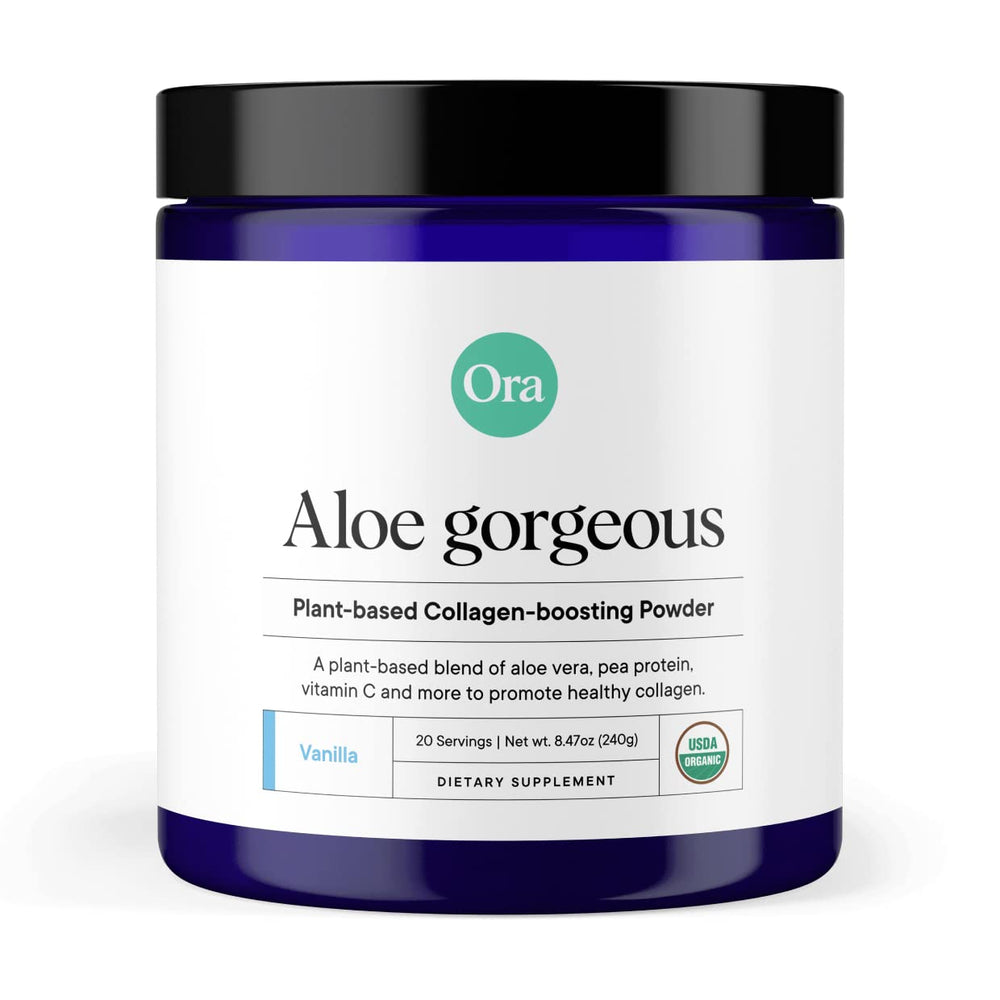 Ora Organic vegan collagen-boosting powder vanilla bottle