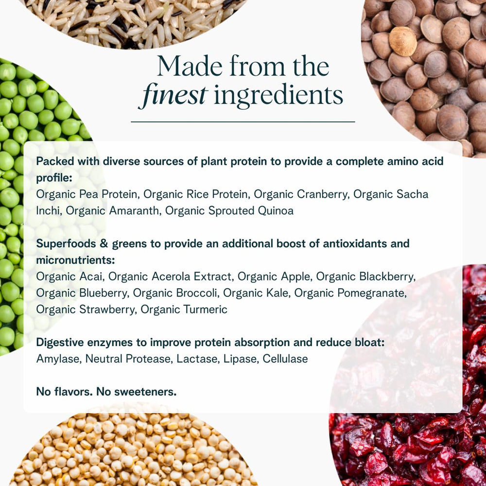 Ingredients and 16 superfoods listed on packaging
