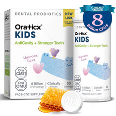 OraTicx Kids Dental Probiotics packaging label