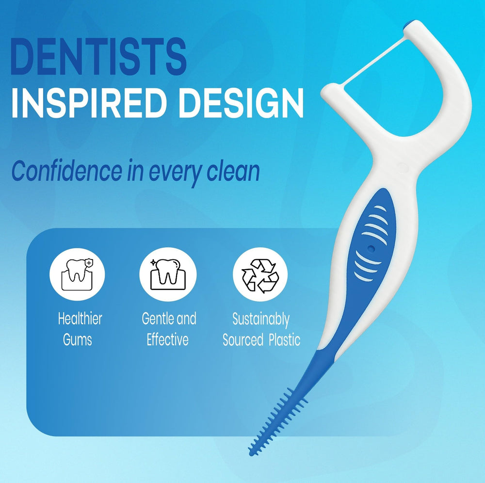 Unflavored dental floss picks for adults